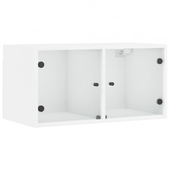 Armoires murales avec portes en verre 2 pcs blanc 68,5x37x35 cm