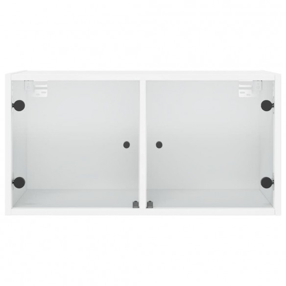 Armoires murales avec portes en verre 2 pcs blanc 68,5x37x35 cm