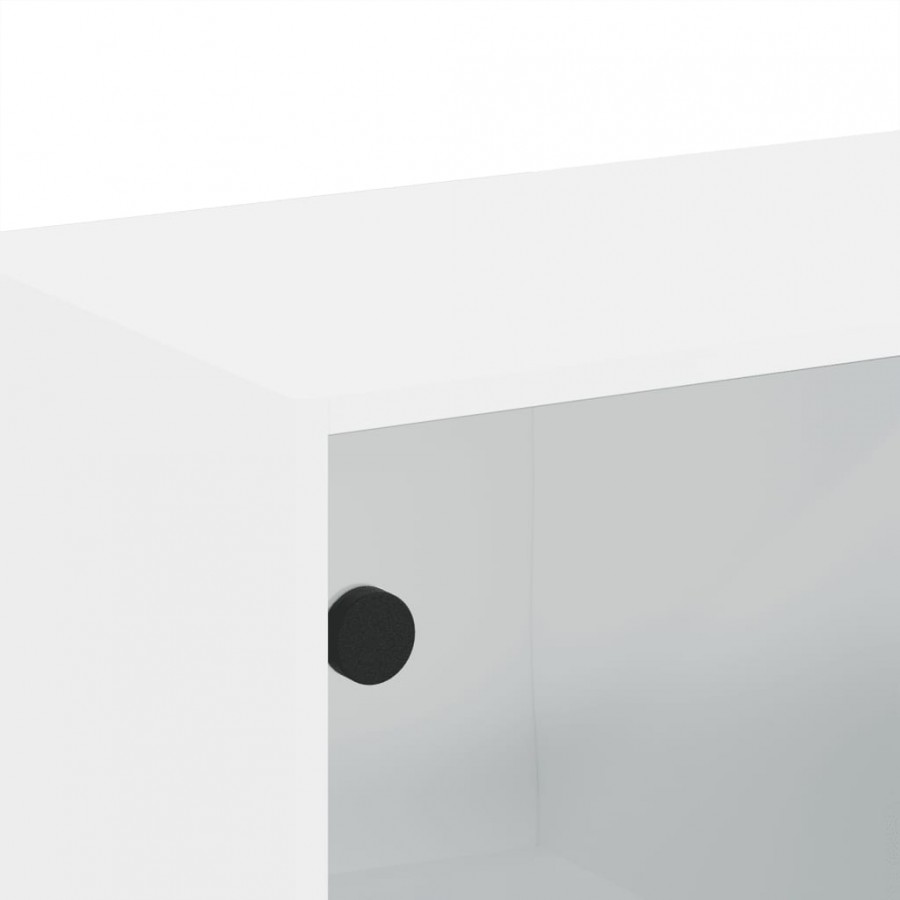Armoires murales avec portes en verre 2 pcs blanc 68,5x37x35 cm