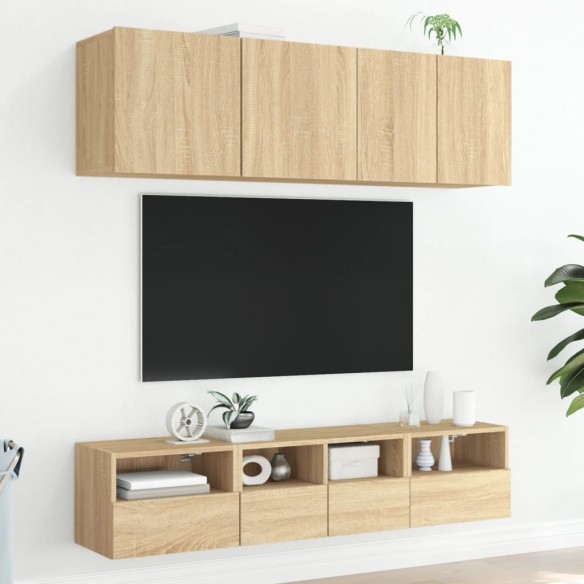 Meubles TV muraux 2 pcs chêne sonoma 40x30x30cm bois ingénierie