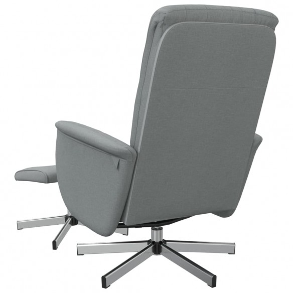 Fauteuil inclinable avec repose-pied gris clair tissu