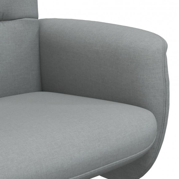 Fauteuil inclinable avec repose-pied gris clair tissu