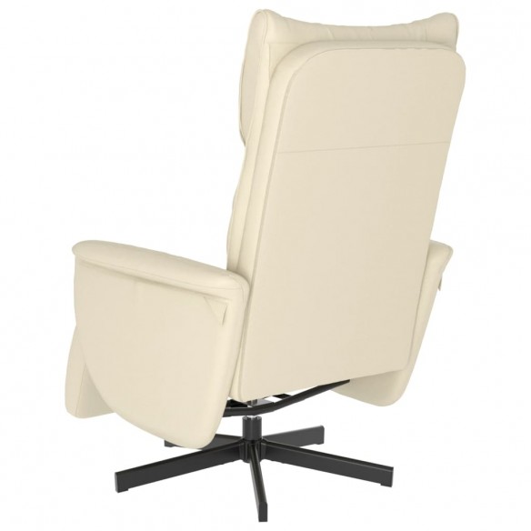 Fauteuil inclinable avec repose-pieds crème similicuir