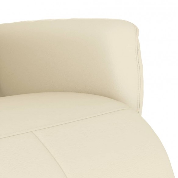 Fauteuil inclinable avec repose-pieds crème similicuir