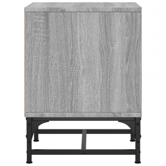 Table de chevet avec porte en verre sonoma gris 35x37x50 cm