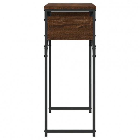 Table console avec étagère chêne marron 75x30x75 cm