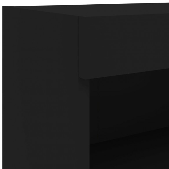 Meubles TV avec lumières LED 2 pcs noir 80x30x30 cm