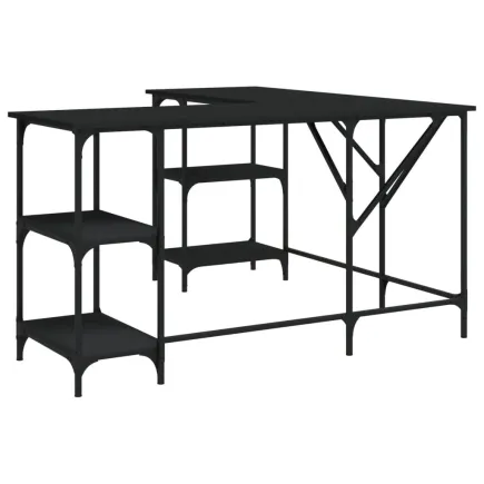 Bureau noir 139x139x75 cm bois d'ingénierie 2