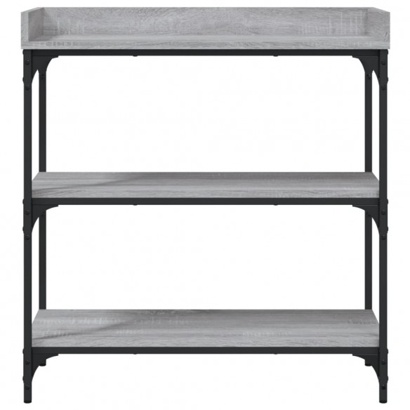 Table console avec étagères sonoma gris 75x30x80 cm