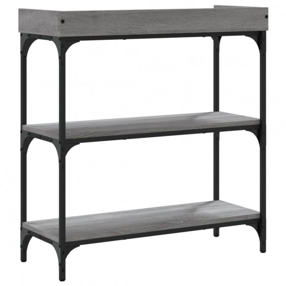 Table console avec étagères sonoma gris 75x30x80 cm