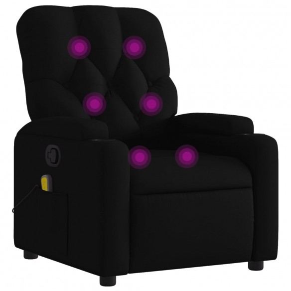 Fauteuil de massage inclinable Noir Tissu