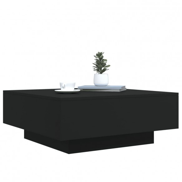 Table basse noir 80x80x31 cm bois d'ingénierie