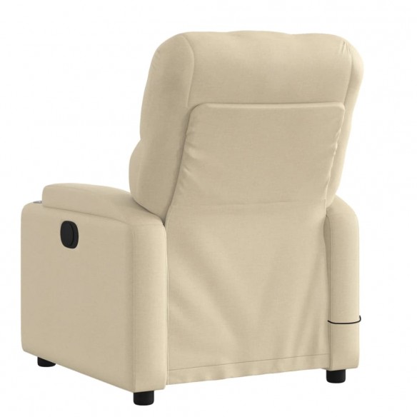 Fauteuil de massage inclinable Crème Tissu