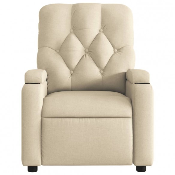 Fauteuil de massage inclinable Crème Tissu