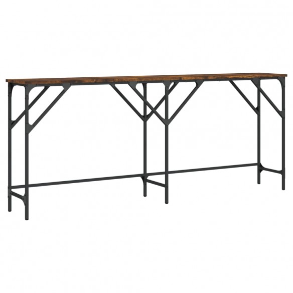Table console chêne fumé 180x29x75 cm bois d'ingénierie
