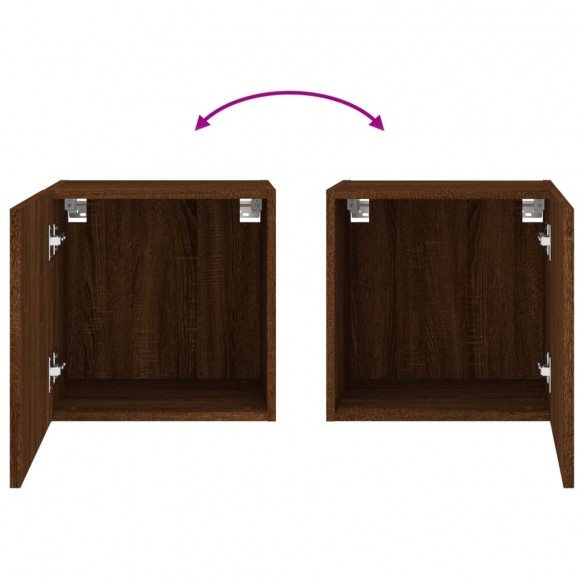 Meubles TV muraux 2 pcs chêne marron 40,5x30x40 cm