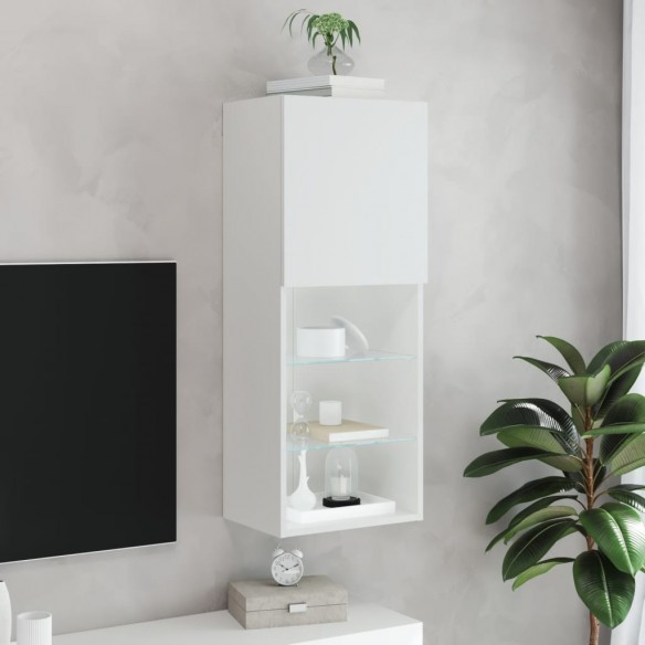 Meuble TV avec lumières LED blanc 40,5x30x102 cm