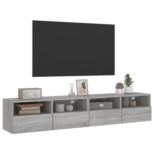 Meubles TV muraux 2pcs sonoma gris 80x30x30cm bois d'ingénierie