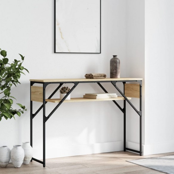 Table console avec étagère chêne sonoma 105x30x75 cm