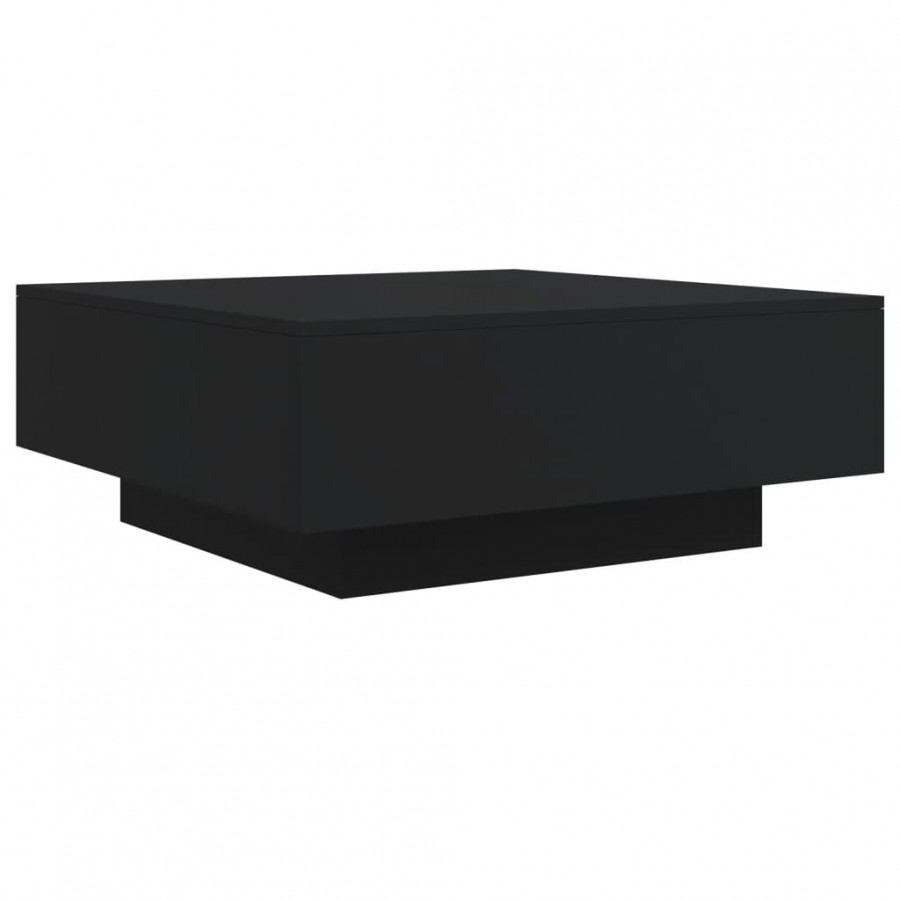 Table basse avec lumières LED noir 80x80x31 cm Table basse avec lumières LED noir 80x80x31 cm