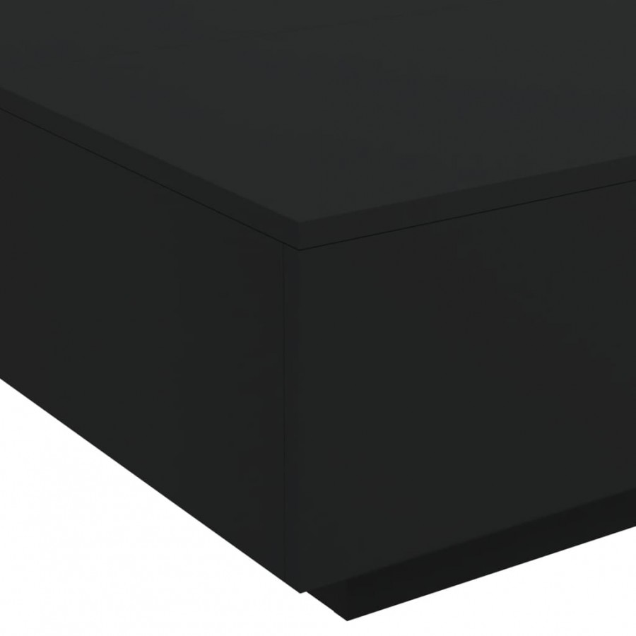 Table basse avec lumières LED noir 80x80x31 cm Table basse avec lumières LED noir 80x80x31 cm