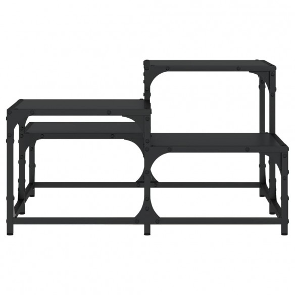 Table basse noir 68x68x40 cm bois d'ingénierie