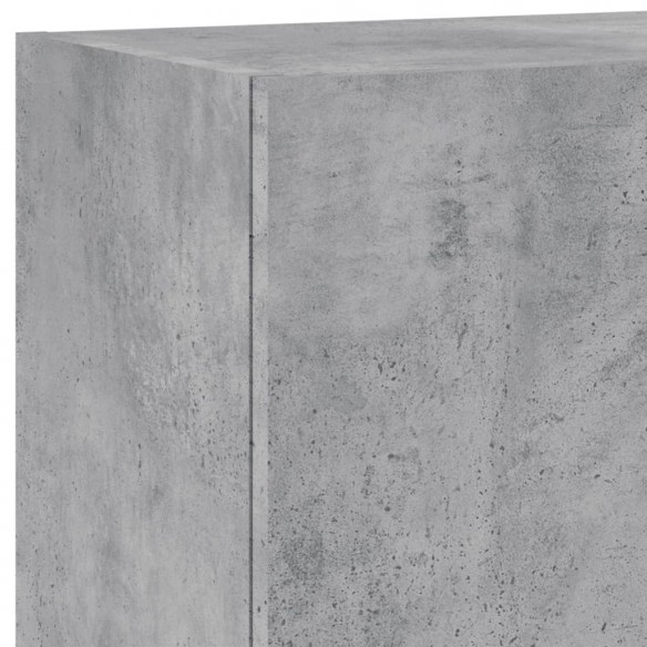 Unités murales TV 5 pcs gris béton bois d'ingénierie