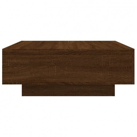 Table basse avec lumières LED chêne marron 80x80x31 cm