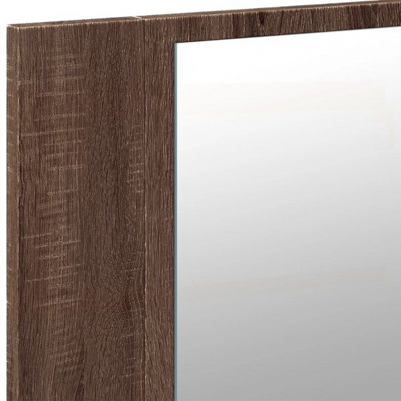 Armoire à miroir à LED de bain chêne marron 80x12x45 cm