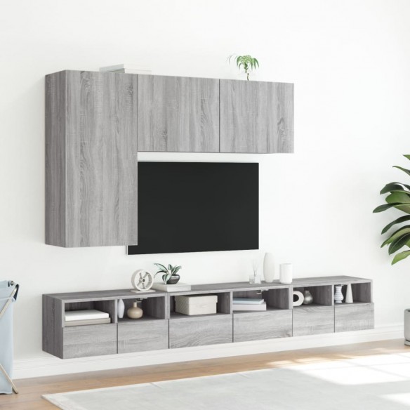 Meuble TV mural sonoma gris 60x30x30 cm bois d'ingénierie