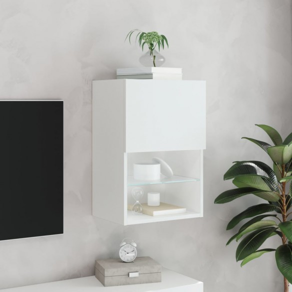 Meuble TV avec lumières LED blanc 40,5x30x60 cm