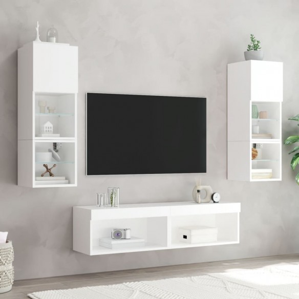 Meuble TV avec lumières LED blanc 60x30x30 cm