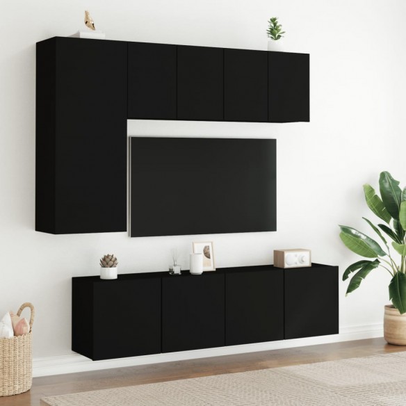 Meuble TV mural noir 60x30x41 cm