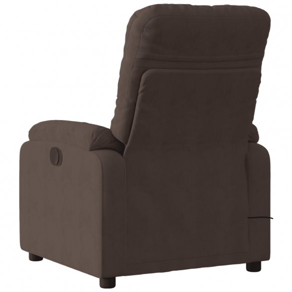 Fauteuil inclinable de massage marron tissu microfibre