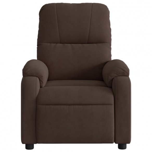 Fauteuil inclinable de massage marron tissu microfibre