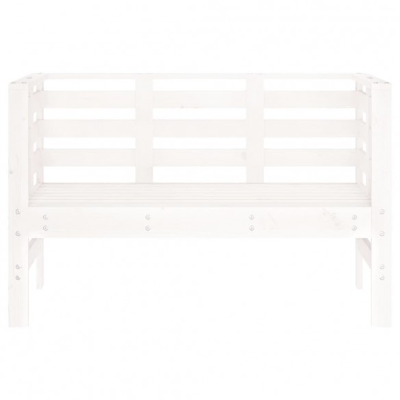 Banc de jardin blanc 111,5x53x71 cm bois massif de pin