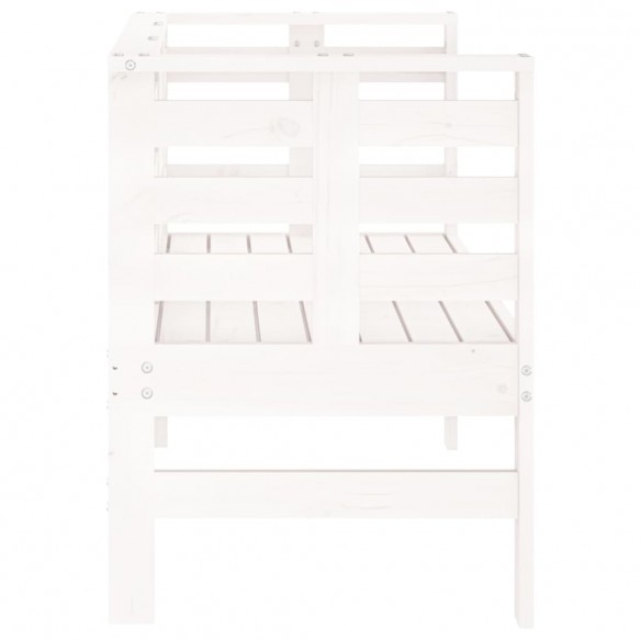 Banc de jardin blanc 111,5x53x71 cm bois massif de pin