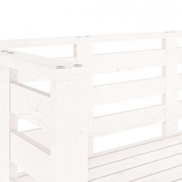 Banc de jardin blanc 111,5x53x71 cm bois massif de pin