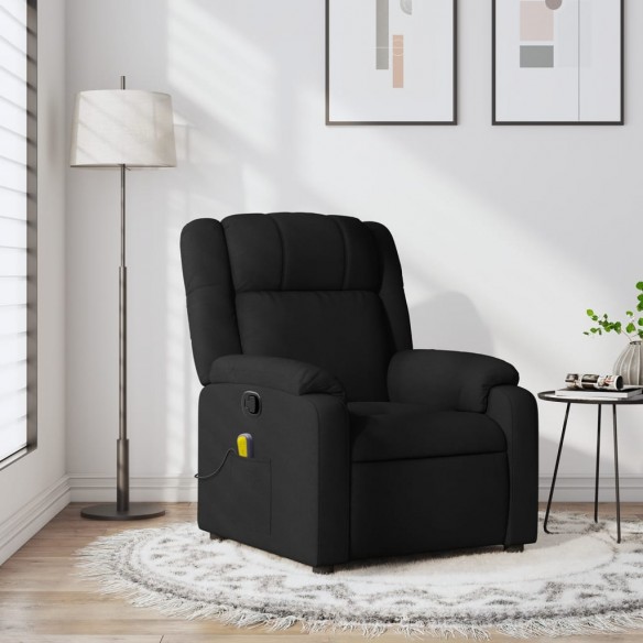 Fauteuil de massage inclinable Noir Tissu