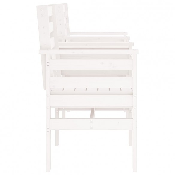 Banc de jardin avec table 2 places blanc bois massif de pin