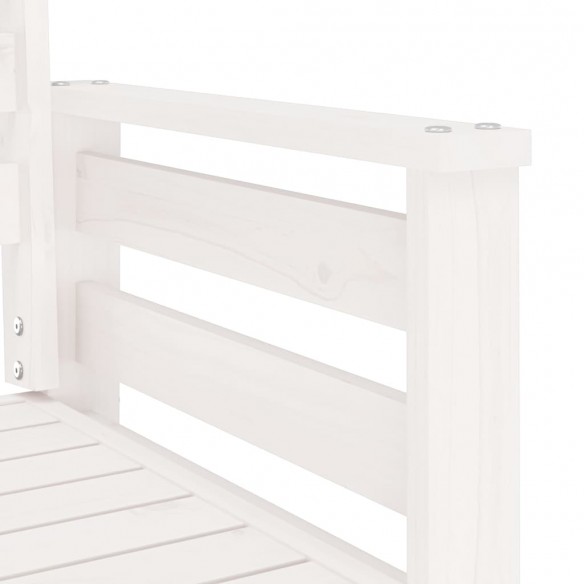 Banc de jardin avec table 2 places blanc bois massif de pin