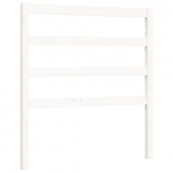 Cadre de lit avec tête de lit blanc petit simple bois massif