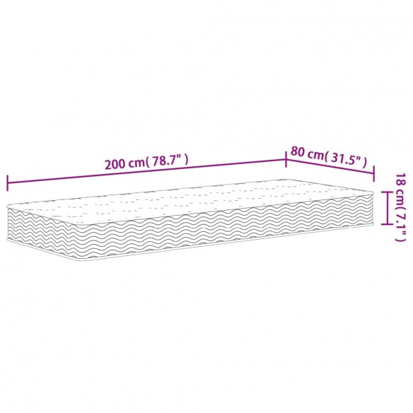 Matelas à ressorts bonnell moyen 80x200 cm