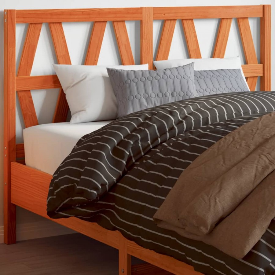 Tête de lit cire marron 160 cm bois massif de pin