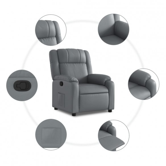 Fauteuil inclinable Gris Similicuir