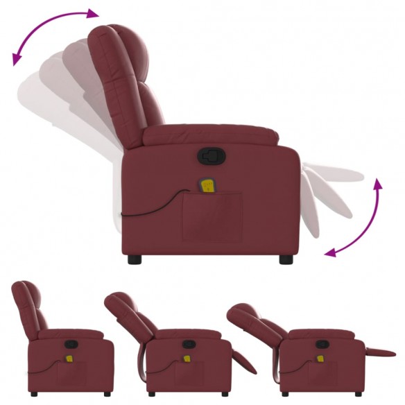 Fauteuil de massage inclinable Rouge bordeaux Similicuir