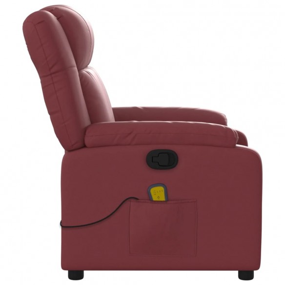 Fauteuil de massage inclinable Rouge bordeaux Similicuir