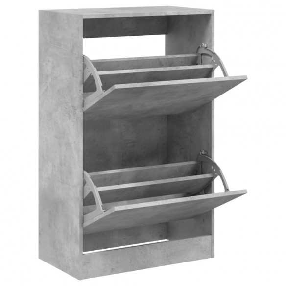 Armoire à chaussures gris béton 60x34x96,5 cm bois d'ingénierie