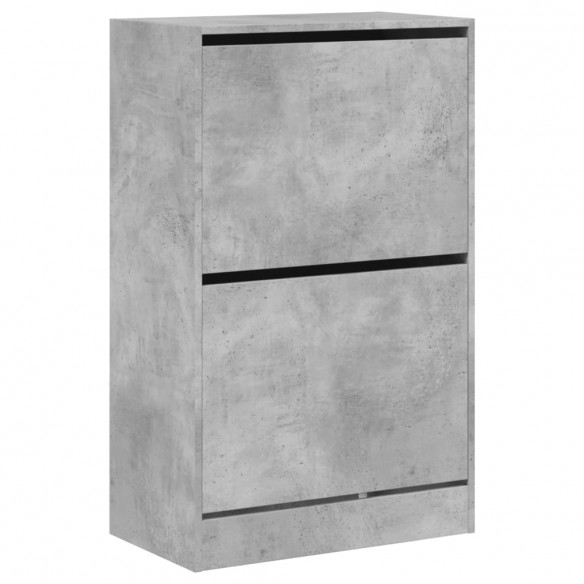 Armoire à chaussures gris béton 60x34x96,5 cm bois d'ingénierie