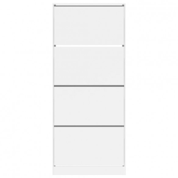 Armoire à chaussures 4 tiroirs rabattables blanc 80x34x187,5 cm